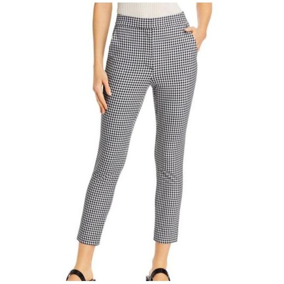 NWT Rag&Bone Layla Pant Women 6 Black White Gingham High Rise Ankle Office Twee - Picture 1 of 12